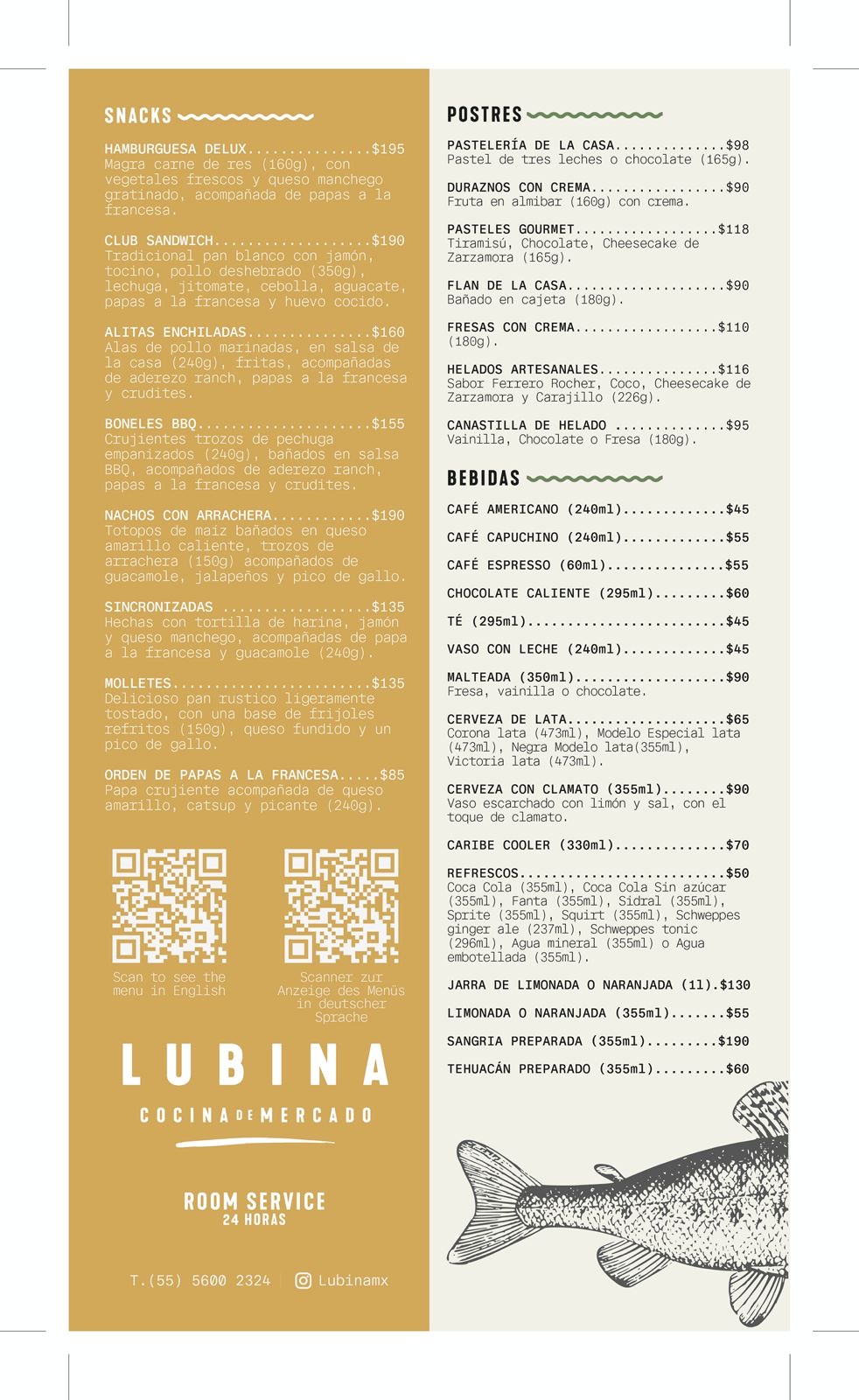 Menú del restaurante – página 2